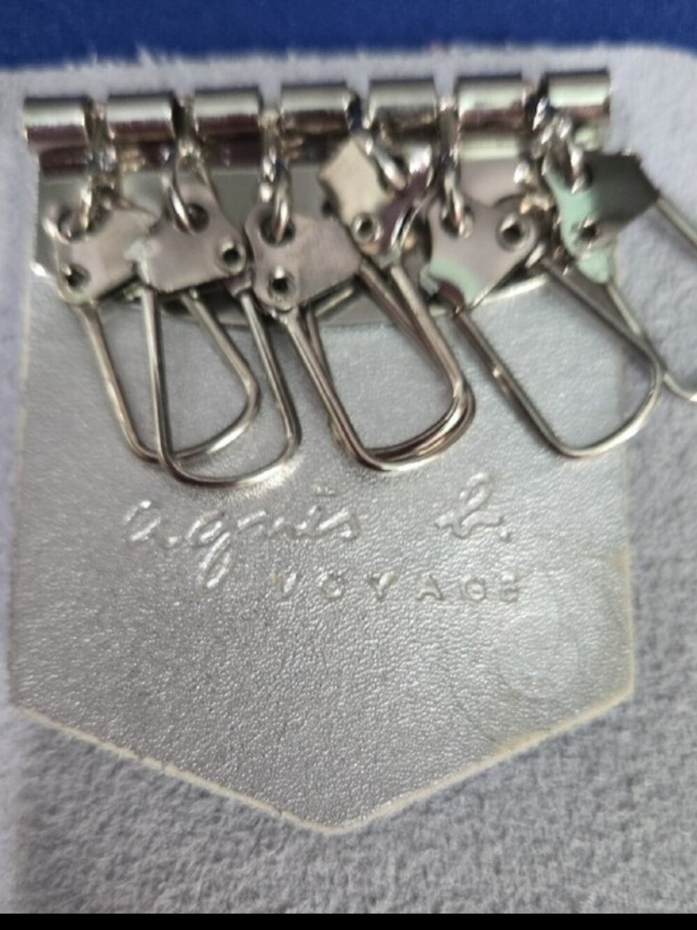 Agnes B. Silver Key Holder with Gold Flower Snap
